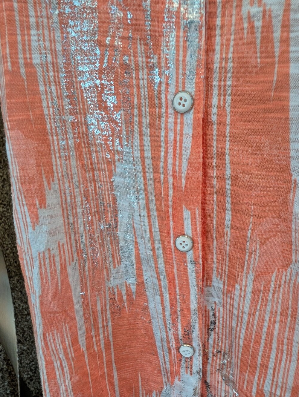 DAVID CLINE snap front nectar ikat top L XL - Picture 4 of 9